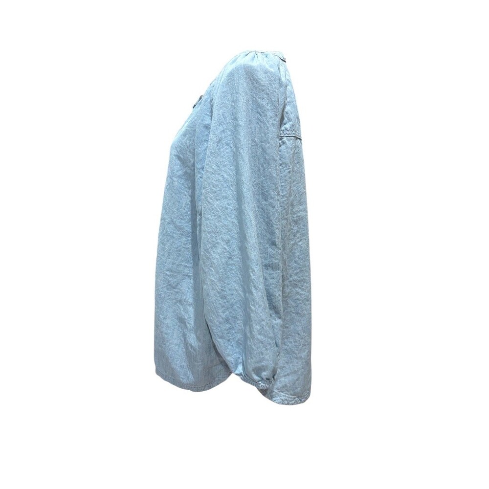 Universal Thread Blouse Womens 2XL Light Blue Chambray Tunic Long Sleeve - Picture 4 of 8